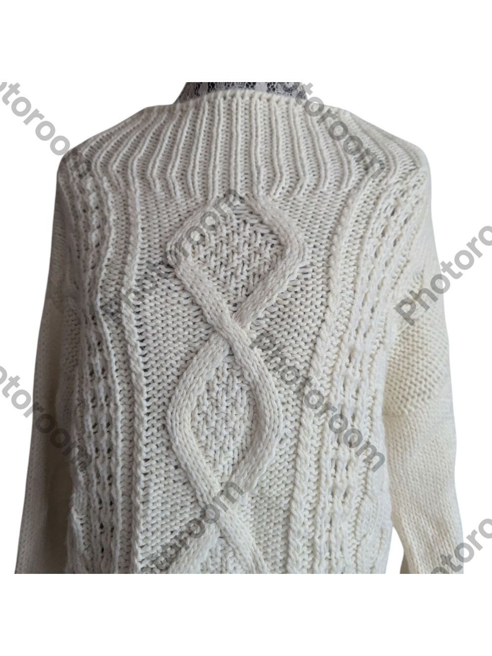 COCOGIO 🇮🇹 Cowl Neck Cable Knit Sweater